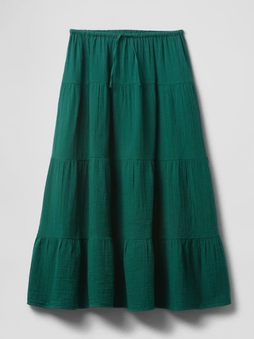 Gap Gauze Tiered Maxi Skirt Rainforest Green size Medium